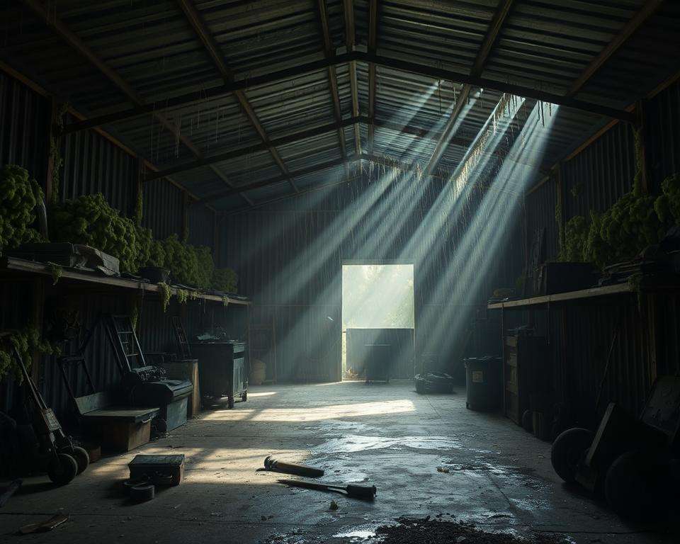 Schimmelbildung Metallschuppen