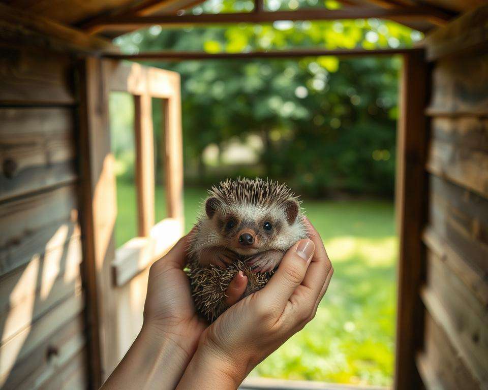 Schritt für Schritt Igel Befreiung