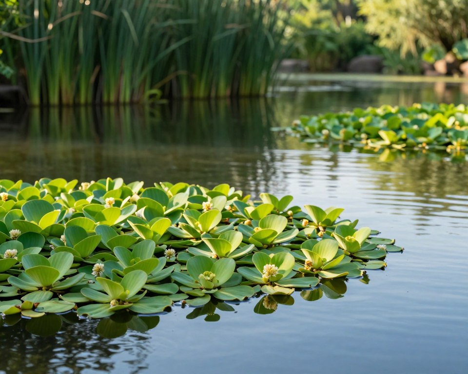 Schwimmendes Wasserpflanze gegen Algen
