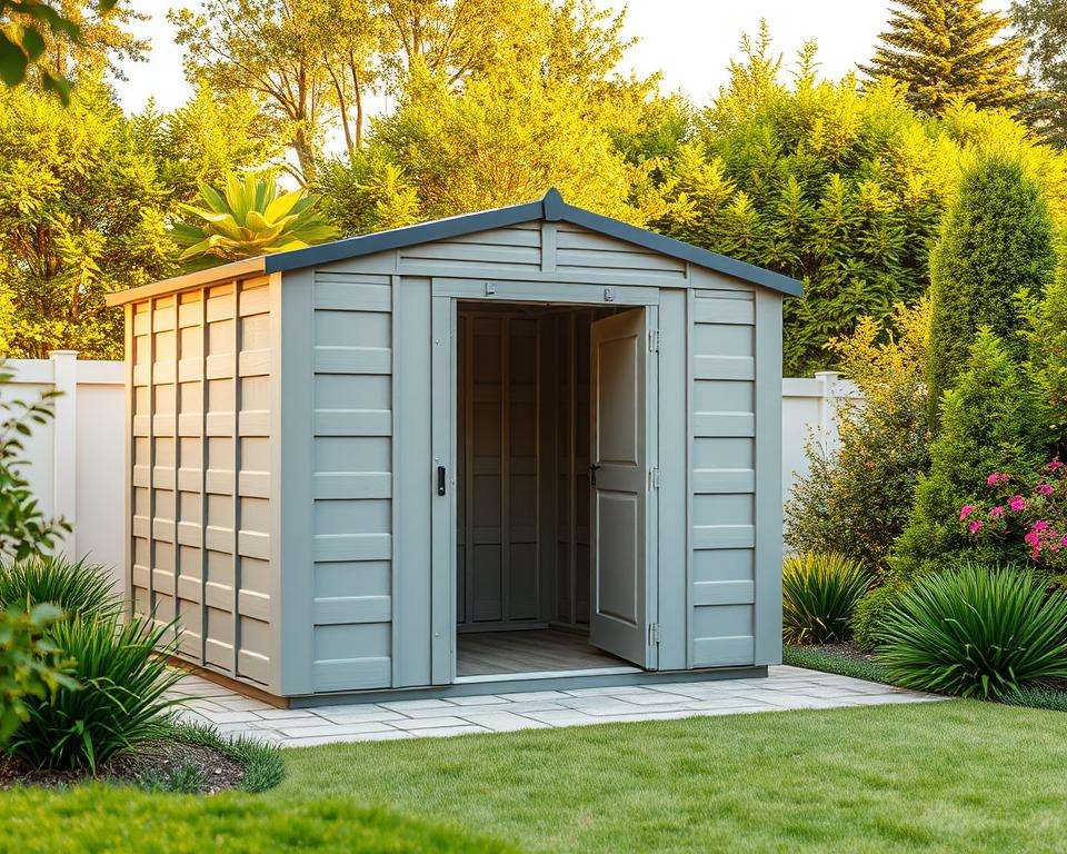 Sichere Installation Kunststoff Gartenhaus