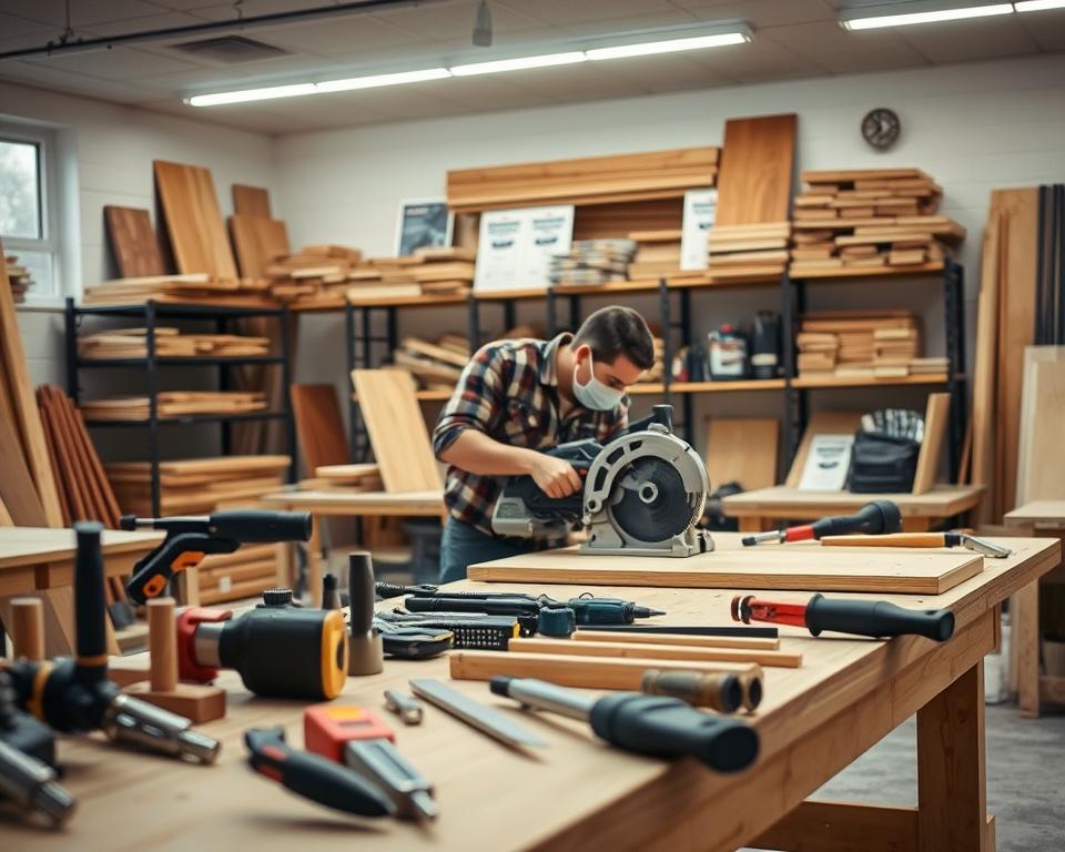 Sicherheit beim Möbelbau Arbeitsplatz