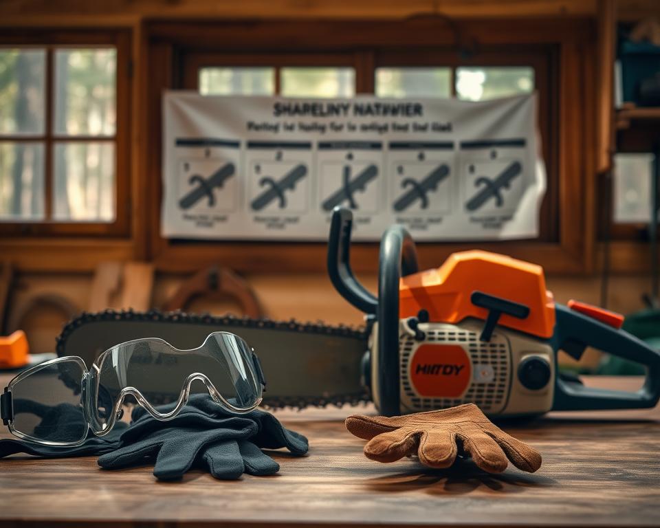 Sicherheit beim Schärfen von Kettensägen