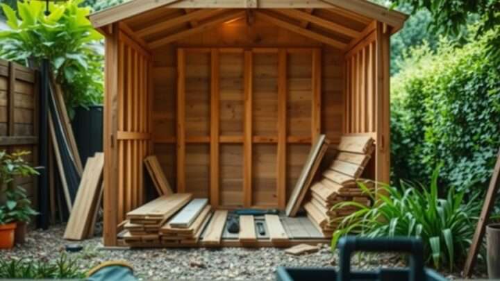 So baust du einen Gartenschuppen sicher ab