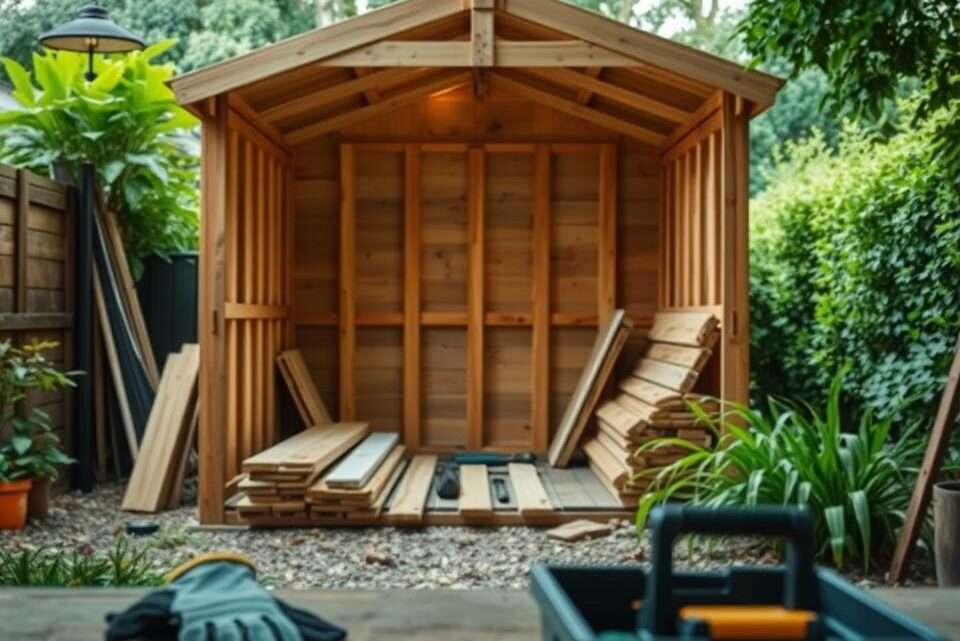 So baust du einen Gartenschuppen sicher ab