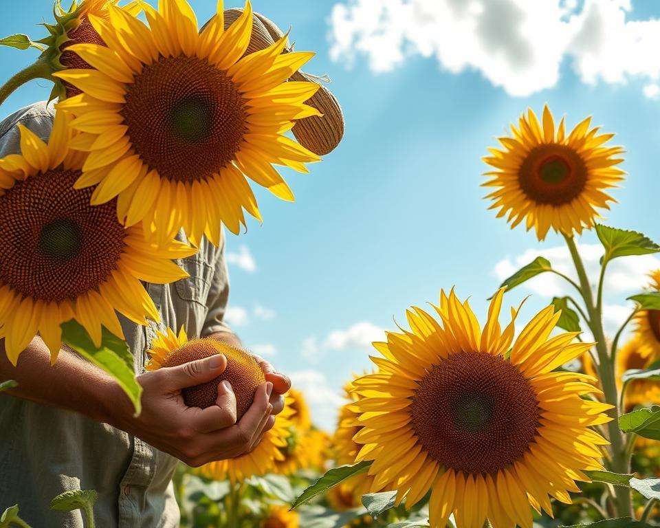 Sonnenblumenkerne ernten Sonnenblumenkerne ernten