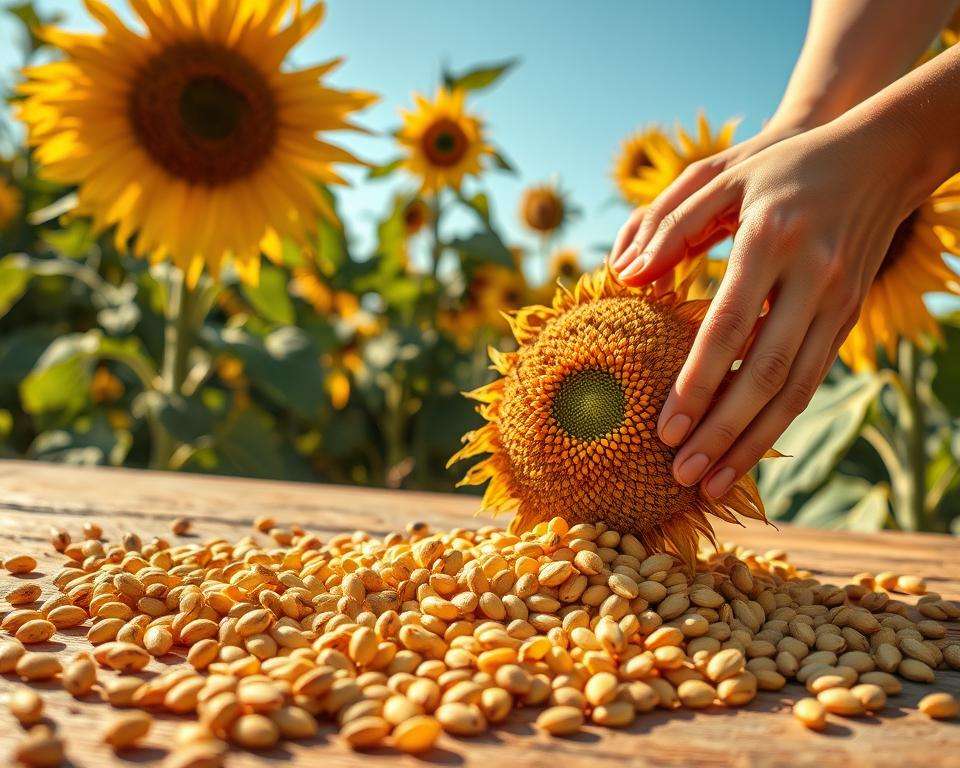 Sonnenblumensamen gewinnen Sonnenblumensamen gewinnen