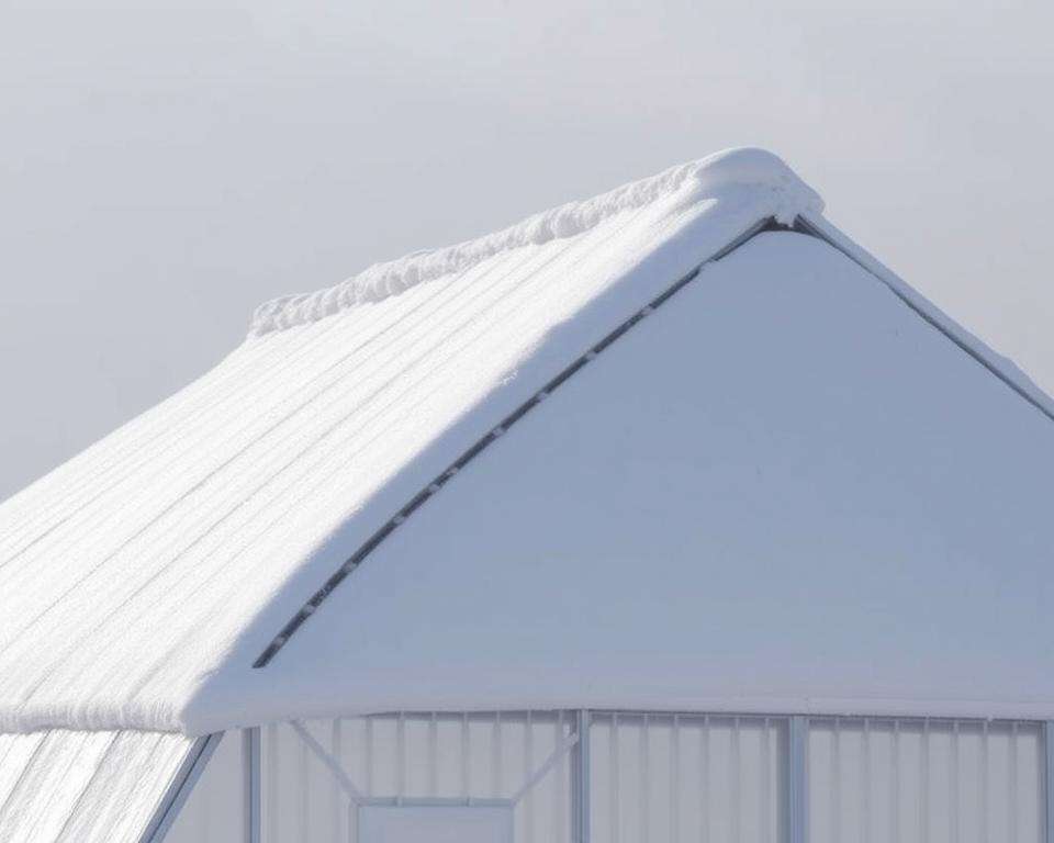 Statische Belastung von Schnee auf Gewächshausdach