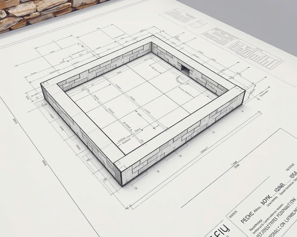 Steingartenhaus Fundament Planung