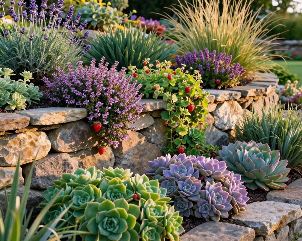 Steingartenpflanzen für Natursteinmauern