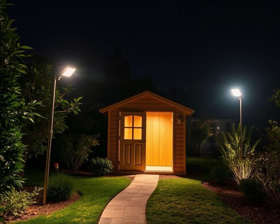 Strategische Beleuchtung Gartenhaus