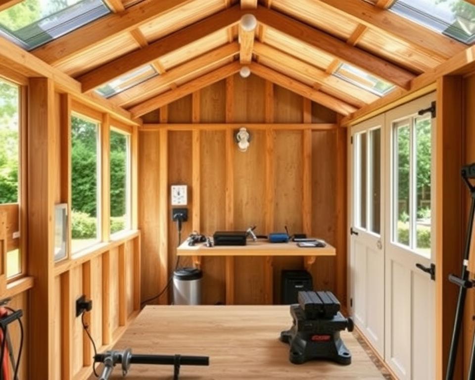 Strom und Wasseranschluss im Gartenhaus