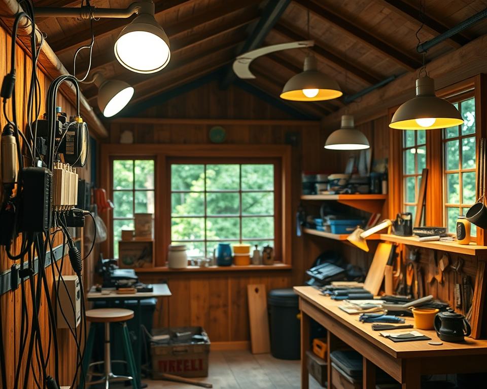 Stromversorgung Beleuchtung Gartenhaus Werkstatt