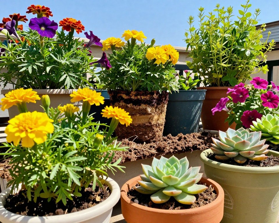 Substrat für Kübelpflanzen in sonnigen Bereichen