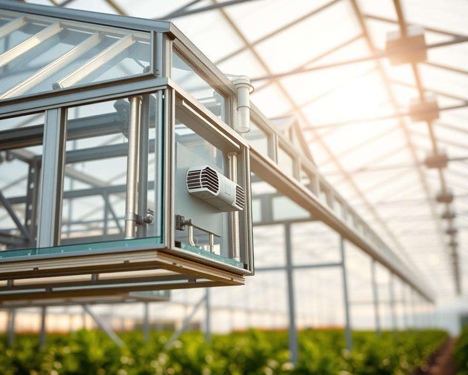 Technische Konstruktion und Lichtdurchlässigkeit eines Gewächshauses