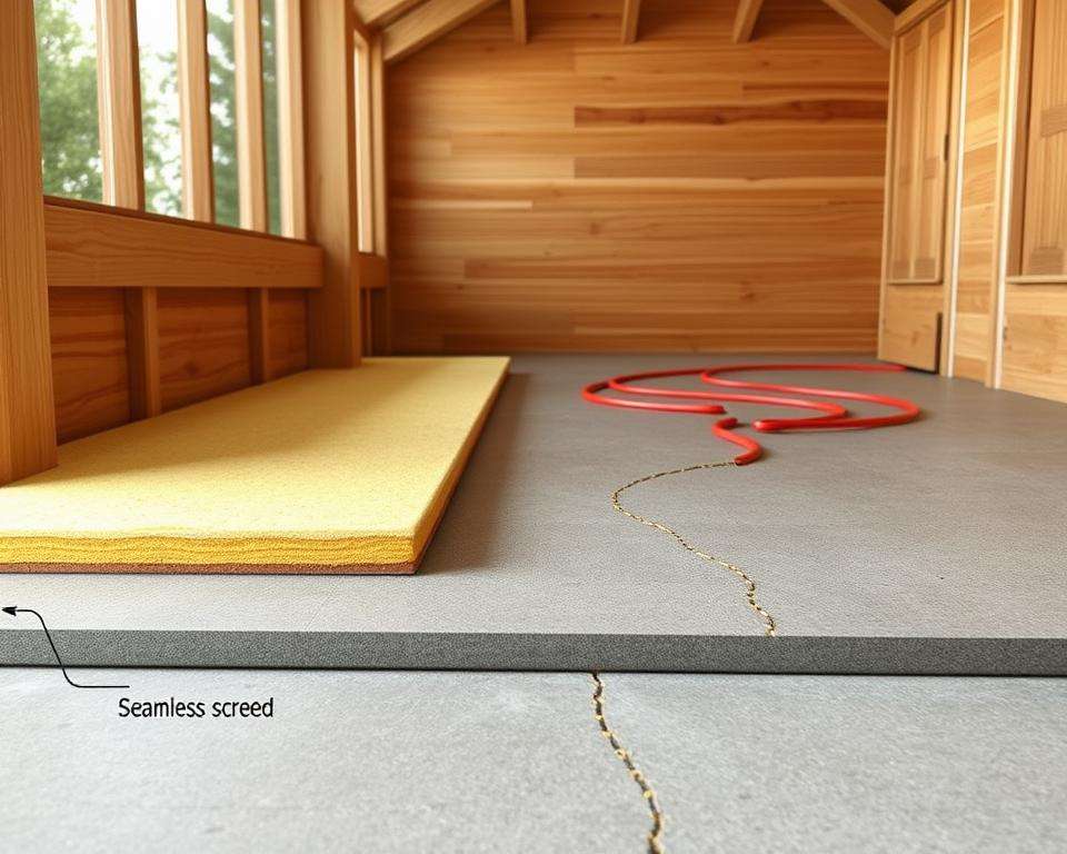 Technische Umsetzung Gartenhaus Fußbodenheizung