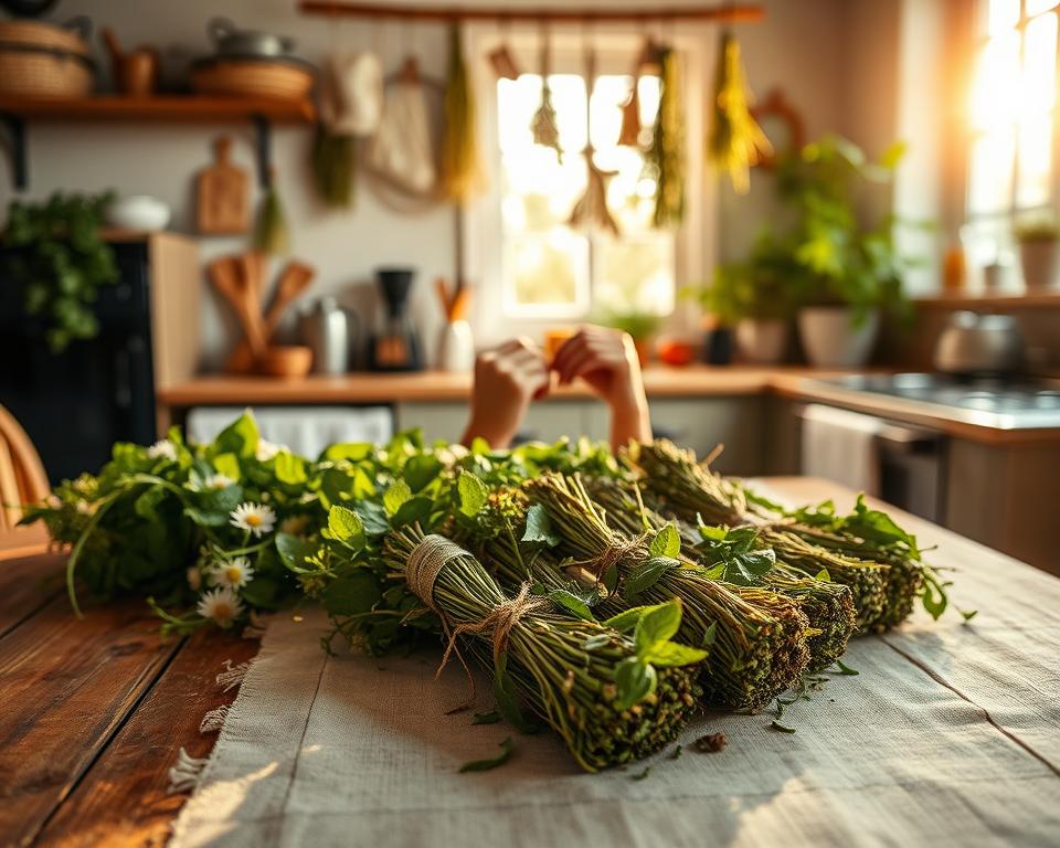 Teekräuter trocknen und aufbewahren