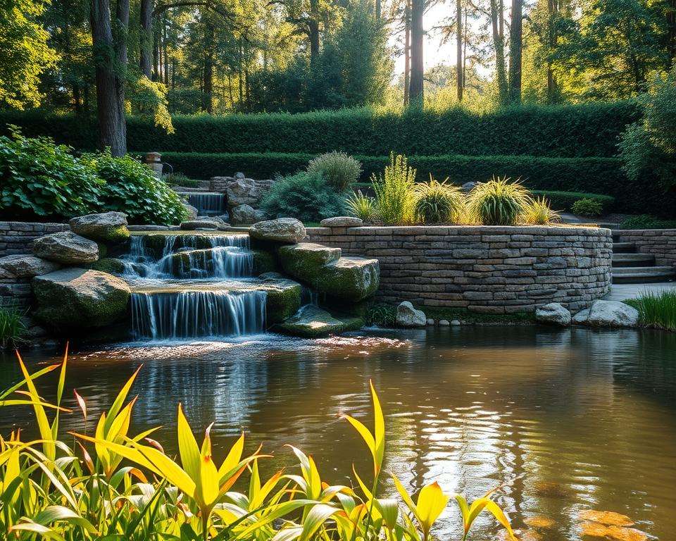 Teich Wasserfall Integration