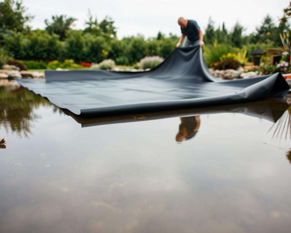 Teichfolie verlegen