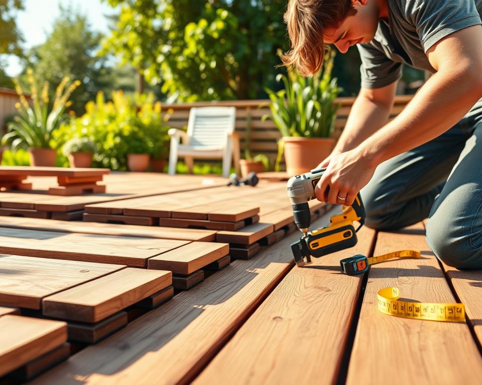 Terrassendielen verlegen Schritt für Schritt