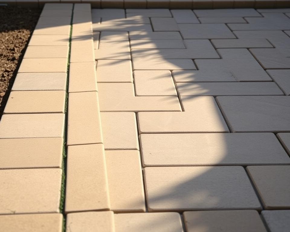 Terrasseneinfassung mit Randsteinen