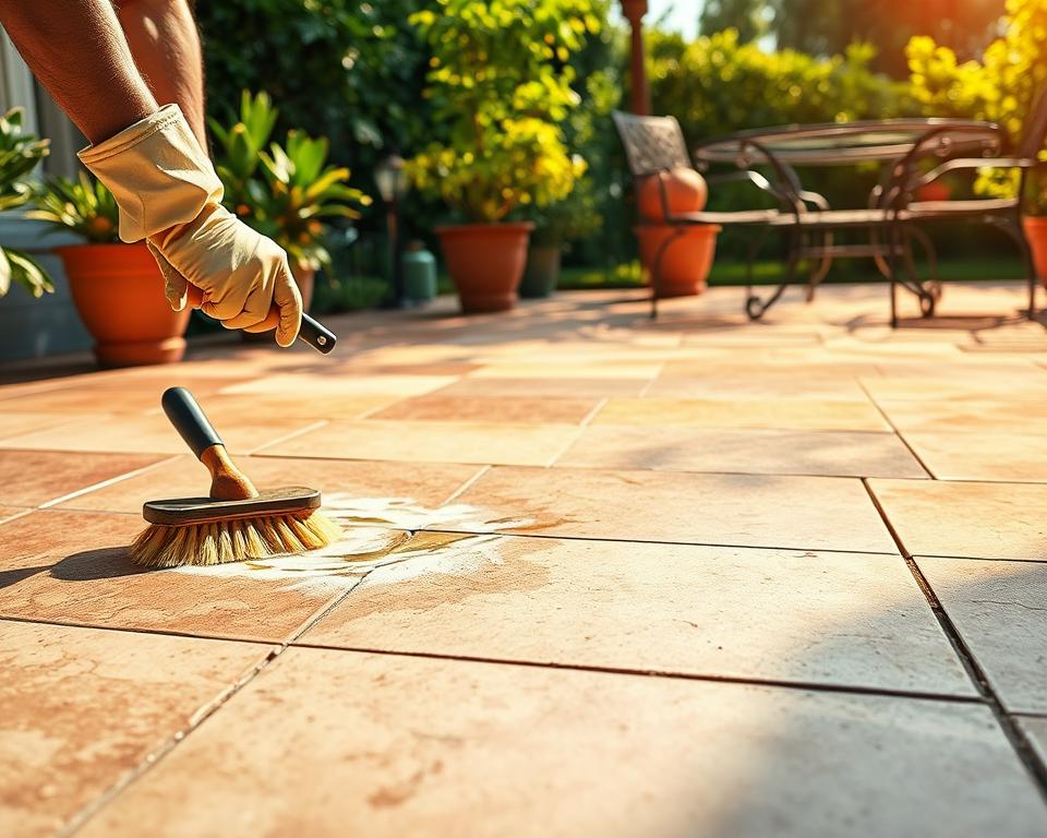 Terrassenfliesen reinigen