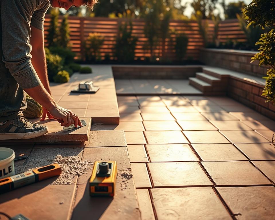 Terrassenfliesen verlegen Anleitung