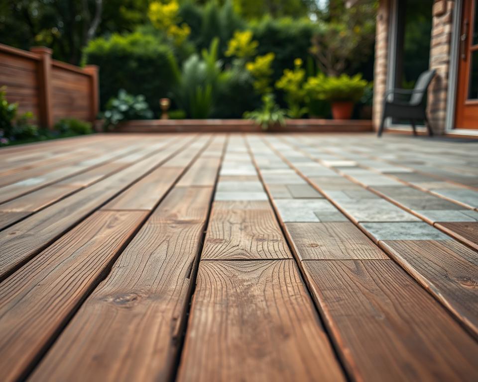 Terrassenpflege Holz und Stein