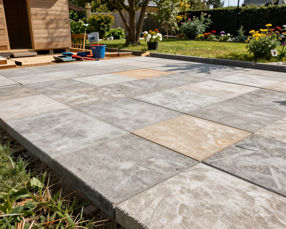 Terrassenplatten Fundamentaufbau