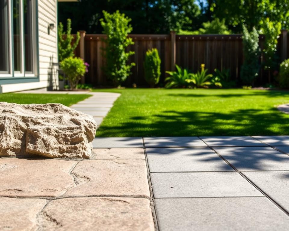 Terrassenplatten Vergleich Naturstein und Beton