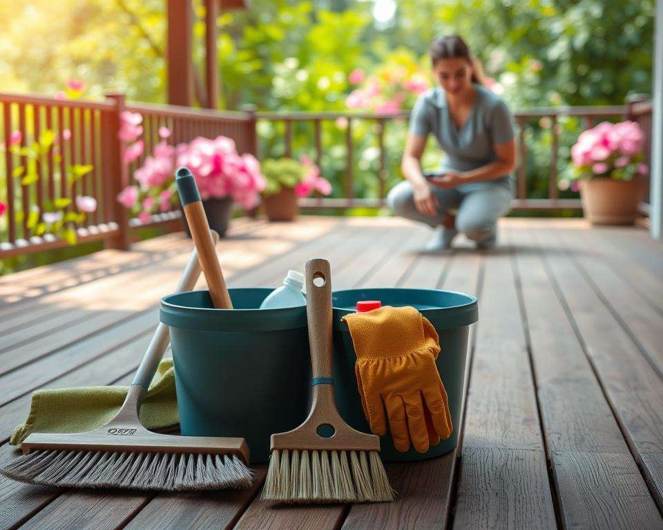 Terrassenreinigung Vorbereitung