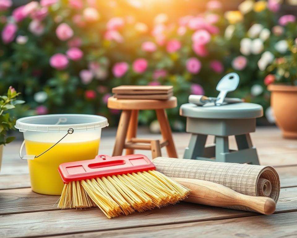 Terrassenreinigung Werkzeuge
