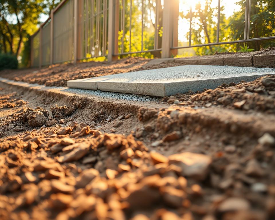 Terrassenuntergrund Vorbereitung