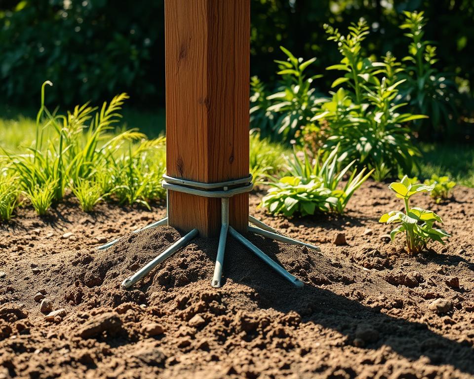 Torwand Verankerung Garten