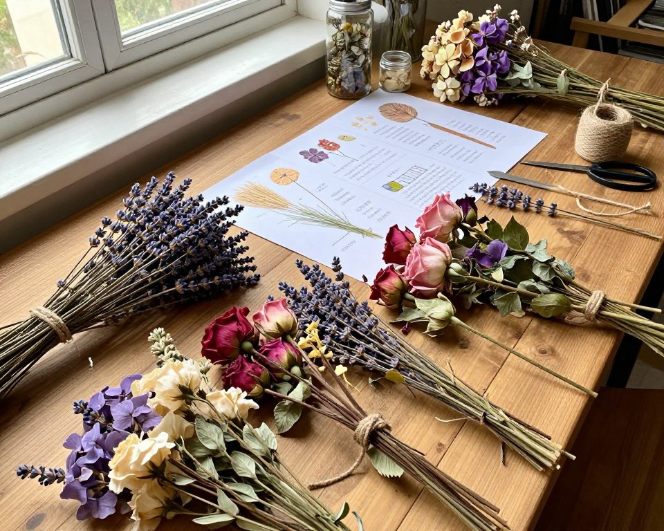 Trockenblumen Lufttrocknung Methode