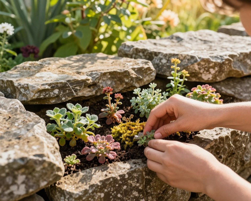 Trockenmauer bepflanzen Anleitung