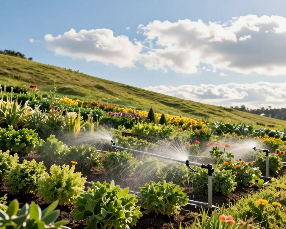 Tröpfchenbewässerung am Hang Tröpfchenbewässerung am Hang
