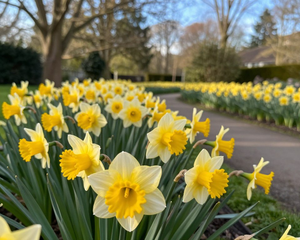 Trompetennarzissen im Garten