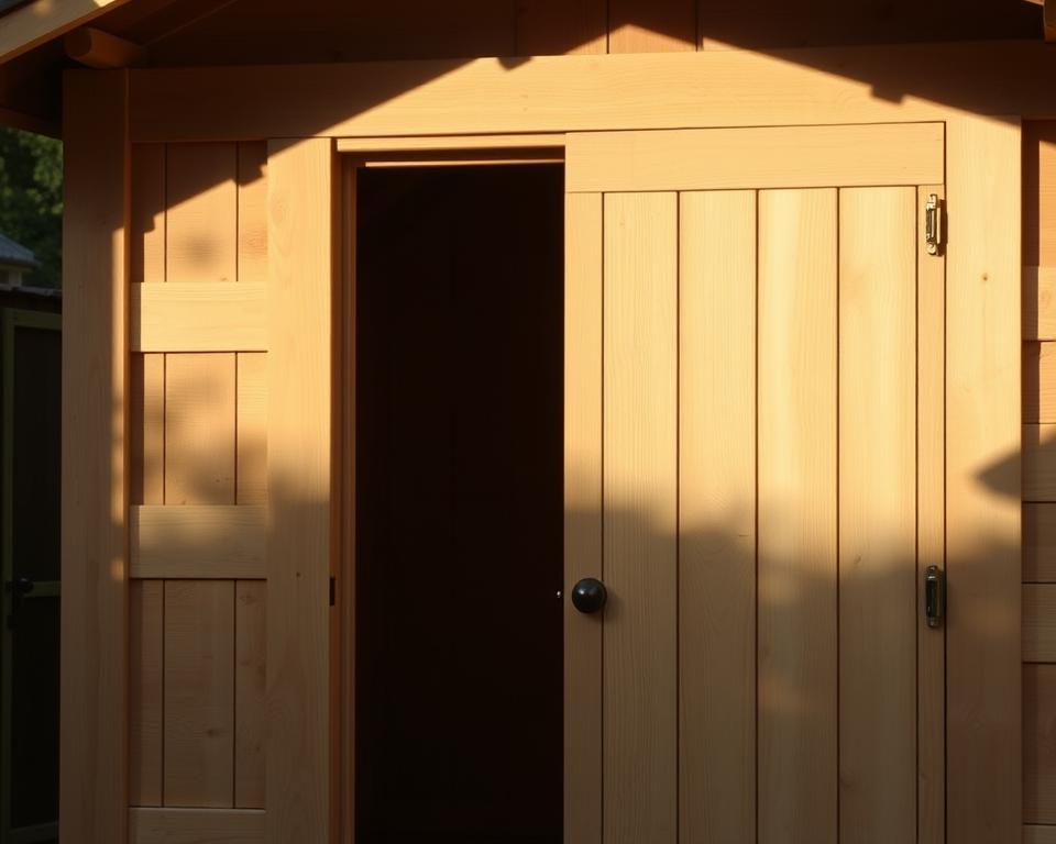 Türblatt bauen Schiebetür Gartenhaus