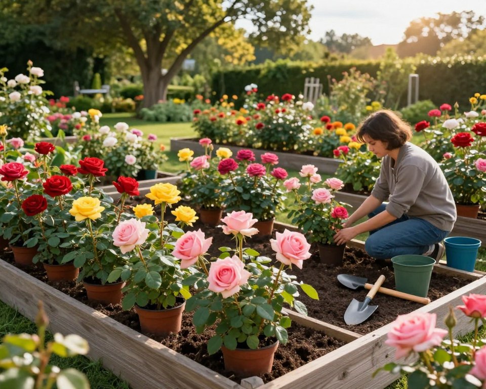 Umpflanzen Rosen Beetplanung