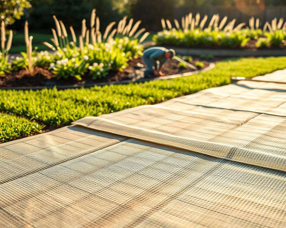 Unkrautvlies Verlegetechnik