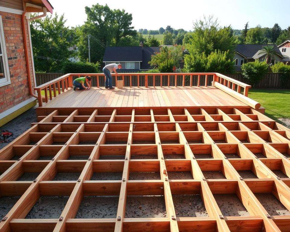 Unterkonstruktion und Befestigung einer Terrasse