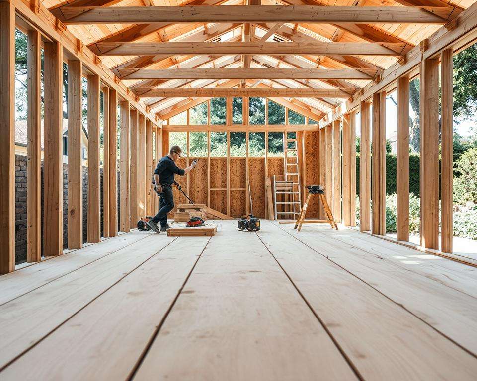 Verarbeitung Montage Gartenhaus