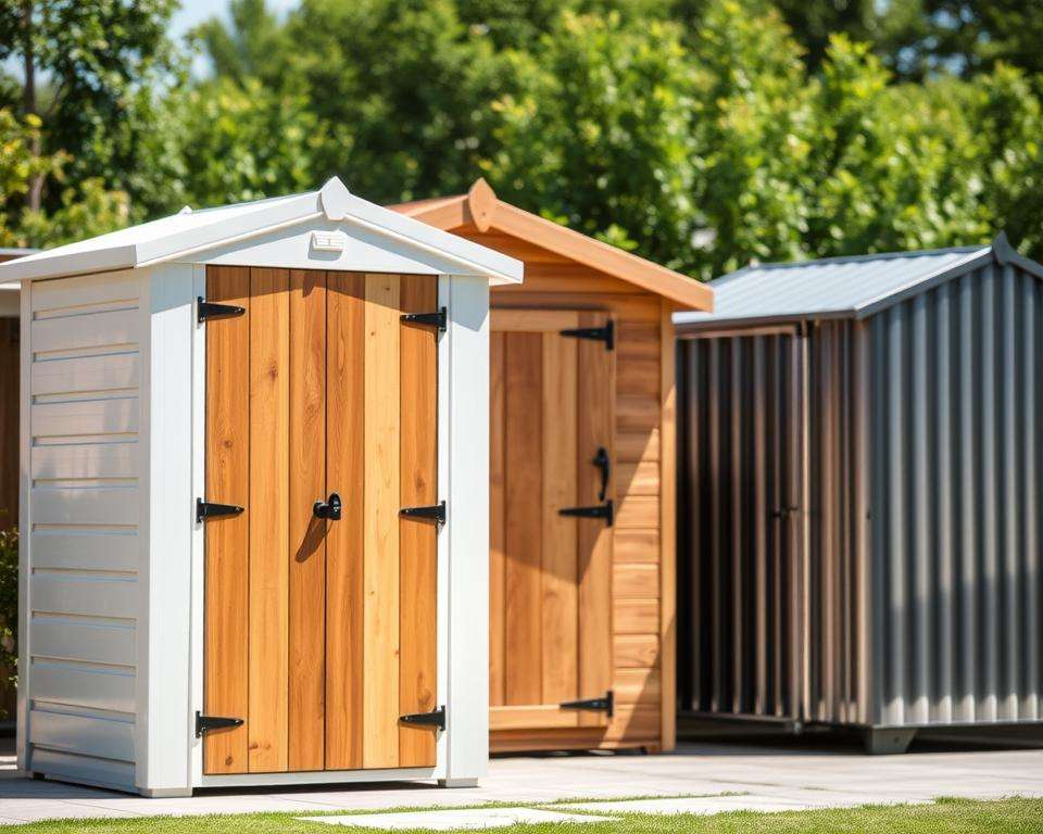 Vergleich Gartenhäuser Materialien Kunststoff Holz Metall