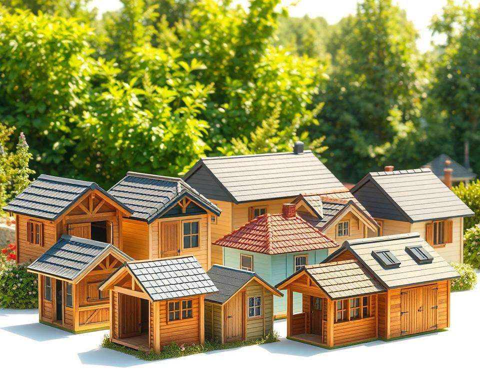 Verschiedene Dachformen für Gartenhäuser