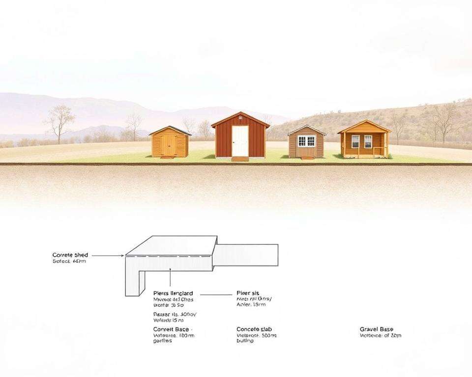 Verschiedene Fundamentarten für Gartenhäuser