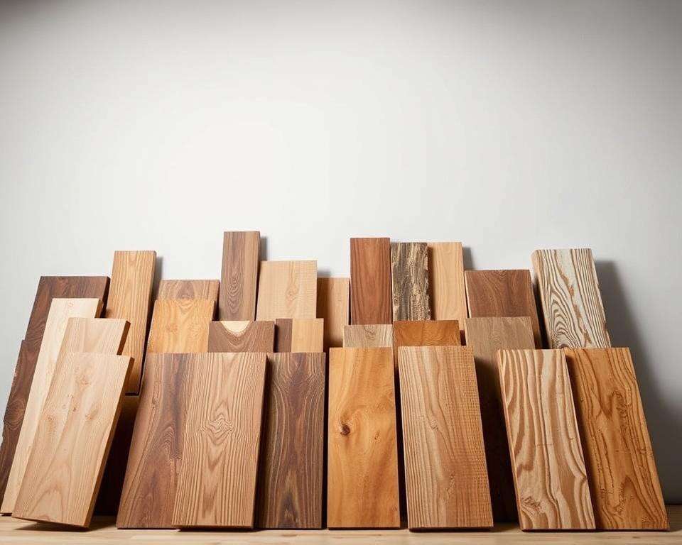 Verschiedene Holzarten für Fassadenverkleidung