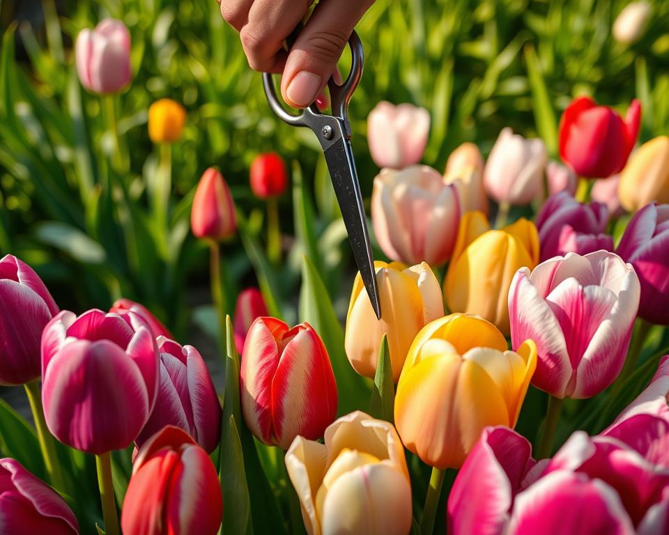 Verschiedene Tulpenarten schneiden