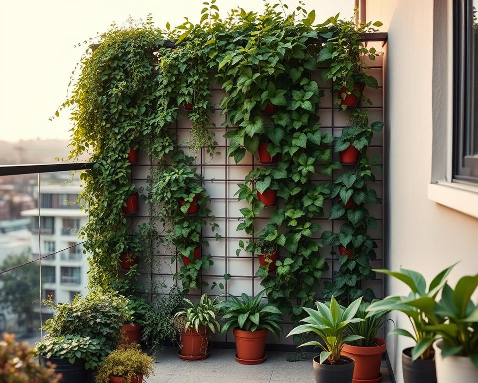Vertikale Begrünung in kleinem Garten
