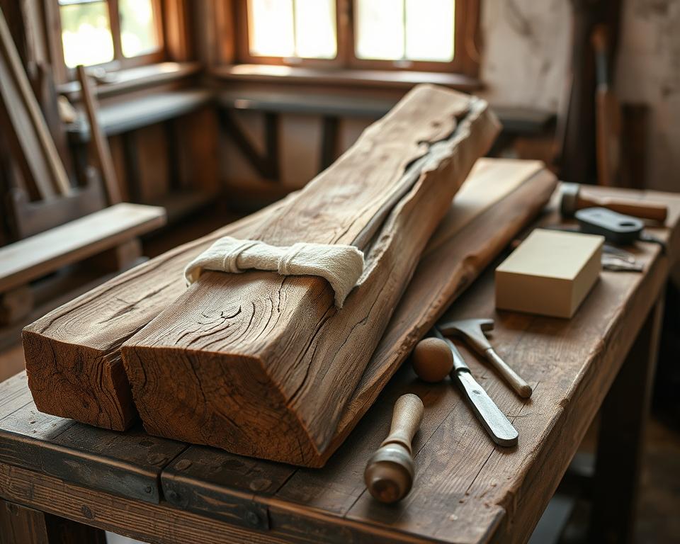 Vintage Holzbalken restaurieren