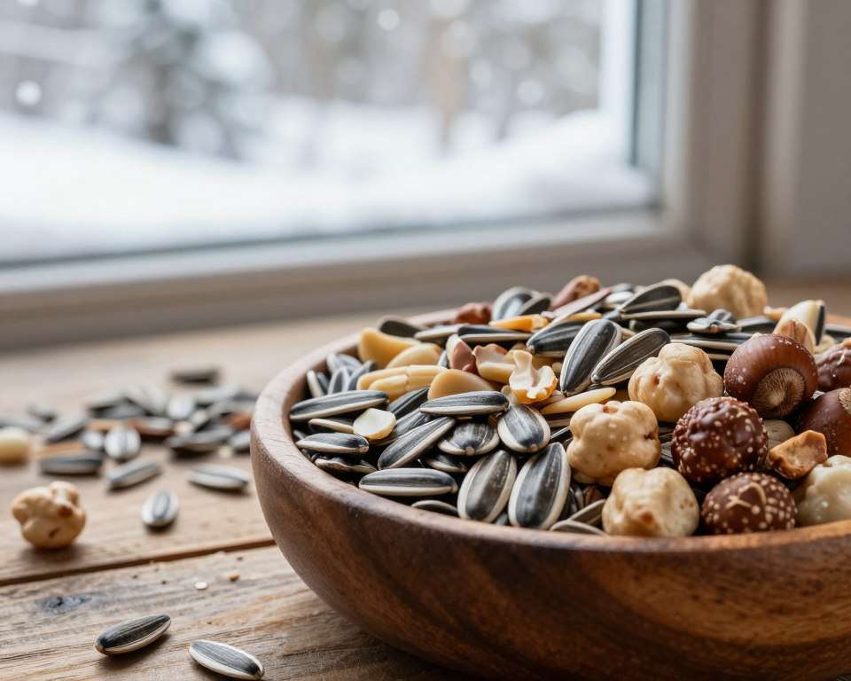 Vogelfutter Mischung mit Nüssen